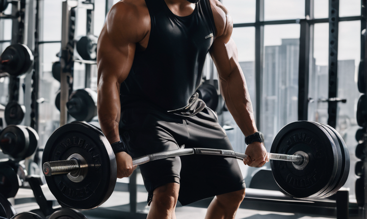 rapper drake mid repetition lifting weights in a high end gym