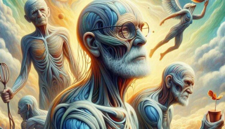 A surreal oil painting of dementia and lewy body disease