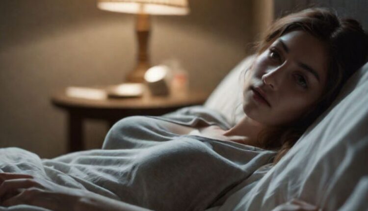 Girl with insomnia sleep disorder