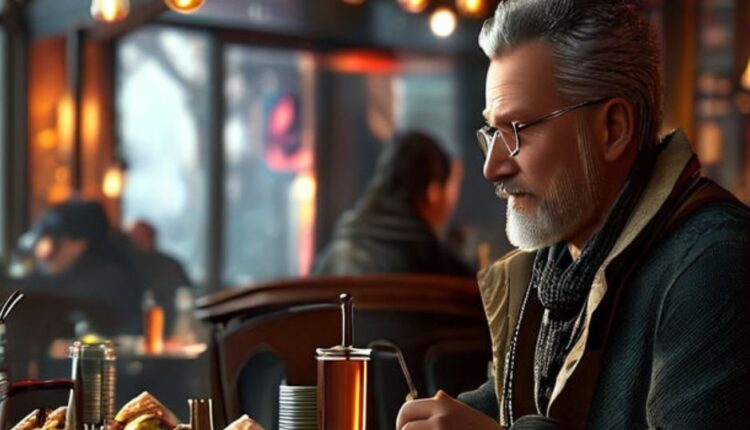 a man with tinnitus problems in the restaurant