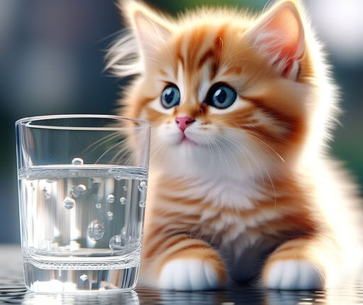how much much water should lovely kitten drink a day