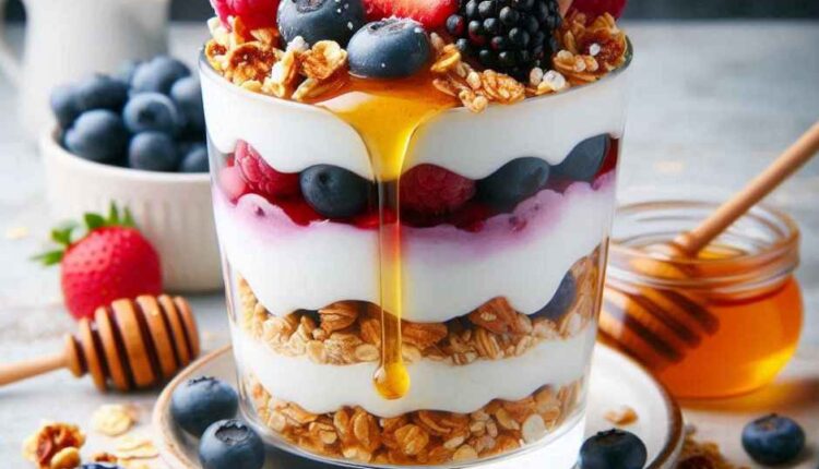 for healthy eating and diet - Healthy and delicious parfait for breakfast or a snack